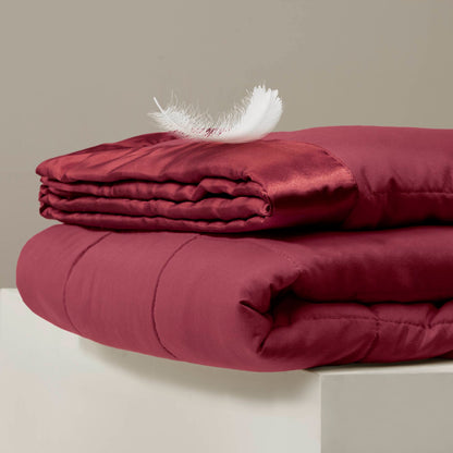 Windom Lightweight Down Alternative Blanket with Satin Trim - Burgundy