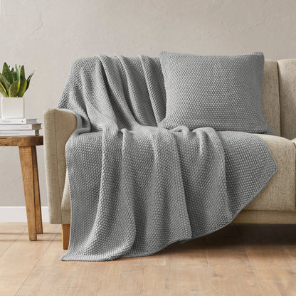 Bree Knit Throw - Grey