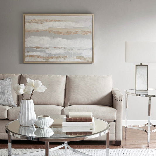 Strato Hand Embellishment Framed Canvas With Gold Foil