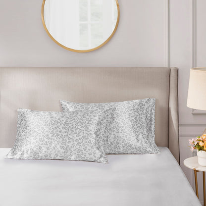 Satin Luxury 2 PC Pillowcases - Gray Leopard