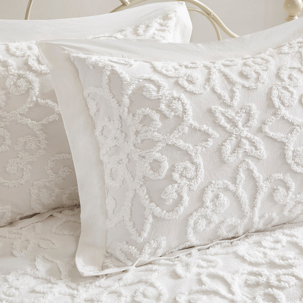 Sabrina 5 Piece Tufted Cotton Chenille Daybed Set - Off-White