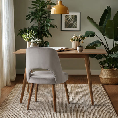 Nola Upholstered Dining Side Chairs with Cutout Back design (Set of 2) - Taupe