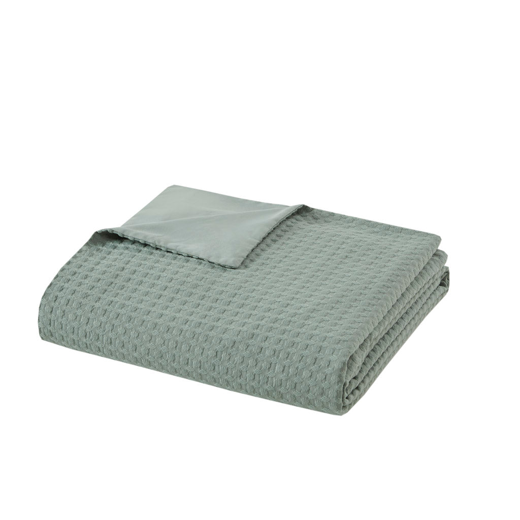 Mina Weave Textured Duvet Cover Set - Sage Green