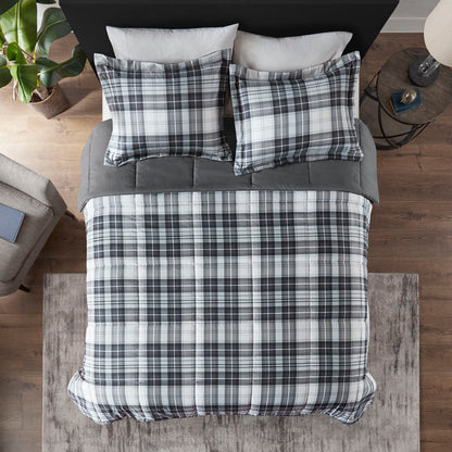 Parkston 3M Scotchgard Down Alternative All Season Comforter Set - Black/White