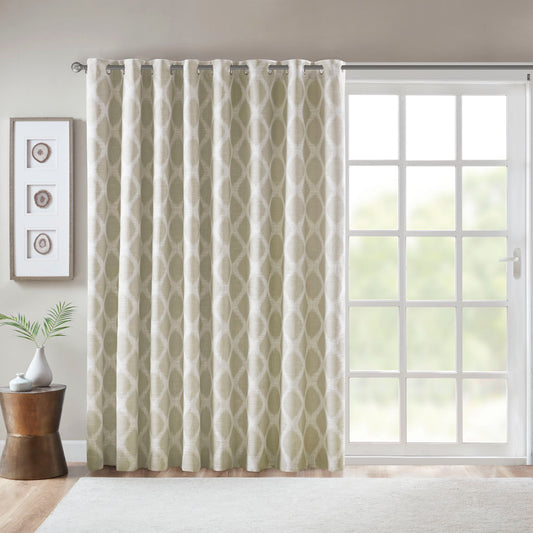 Blakesly Printed Ikat Blackout Patio Curtain - Taupe