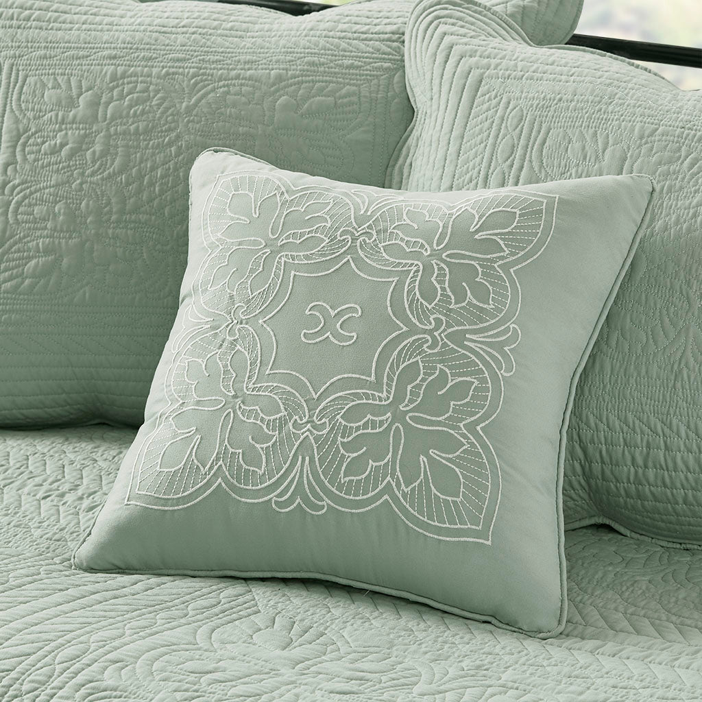 Tuscany 6 Piece Reversible Scalloped Edge Daybed Cover Set - Seafoam