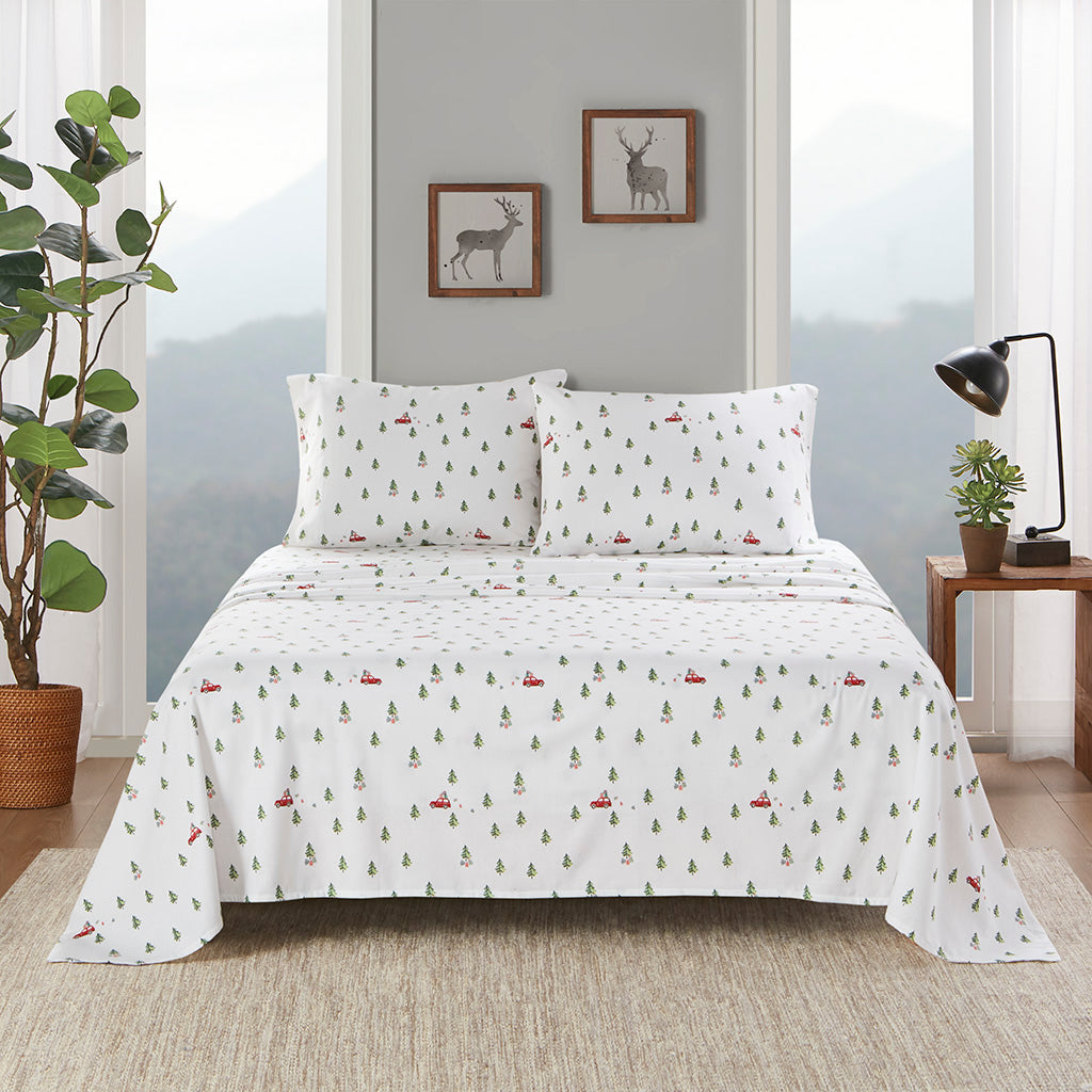 Cotton Flannel Sheet Set - Green Tree Trip