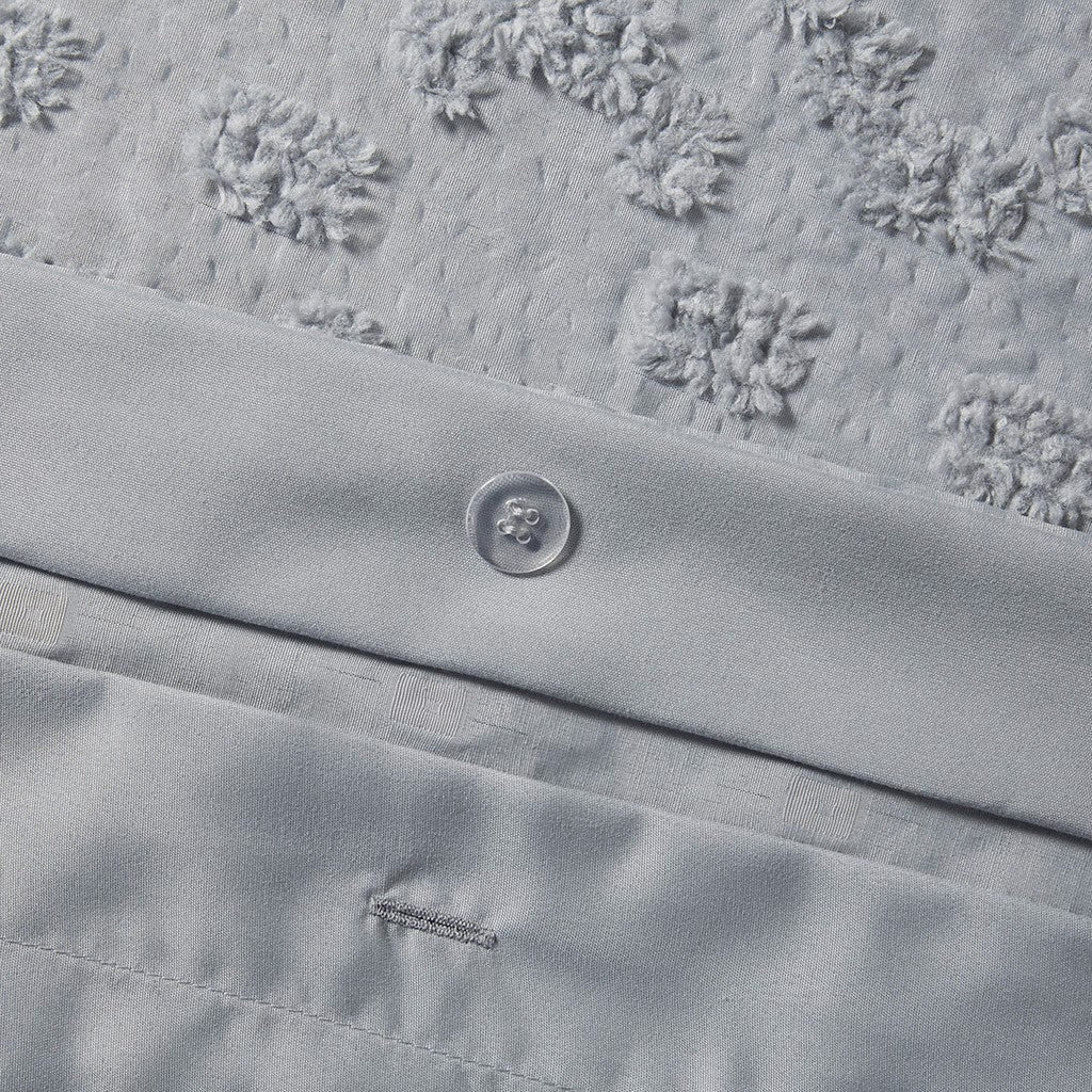 Annie Solid Clipped Jacquard Duvet Cover Set