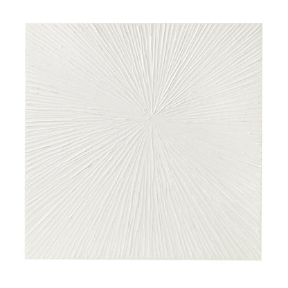Sunburst Hand Painted Dimensional Resin Wall Art - White