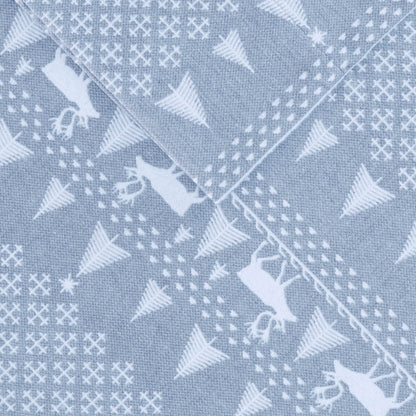 Cotton Flannel Sheet Set - Blue Winter Frost
