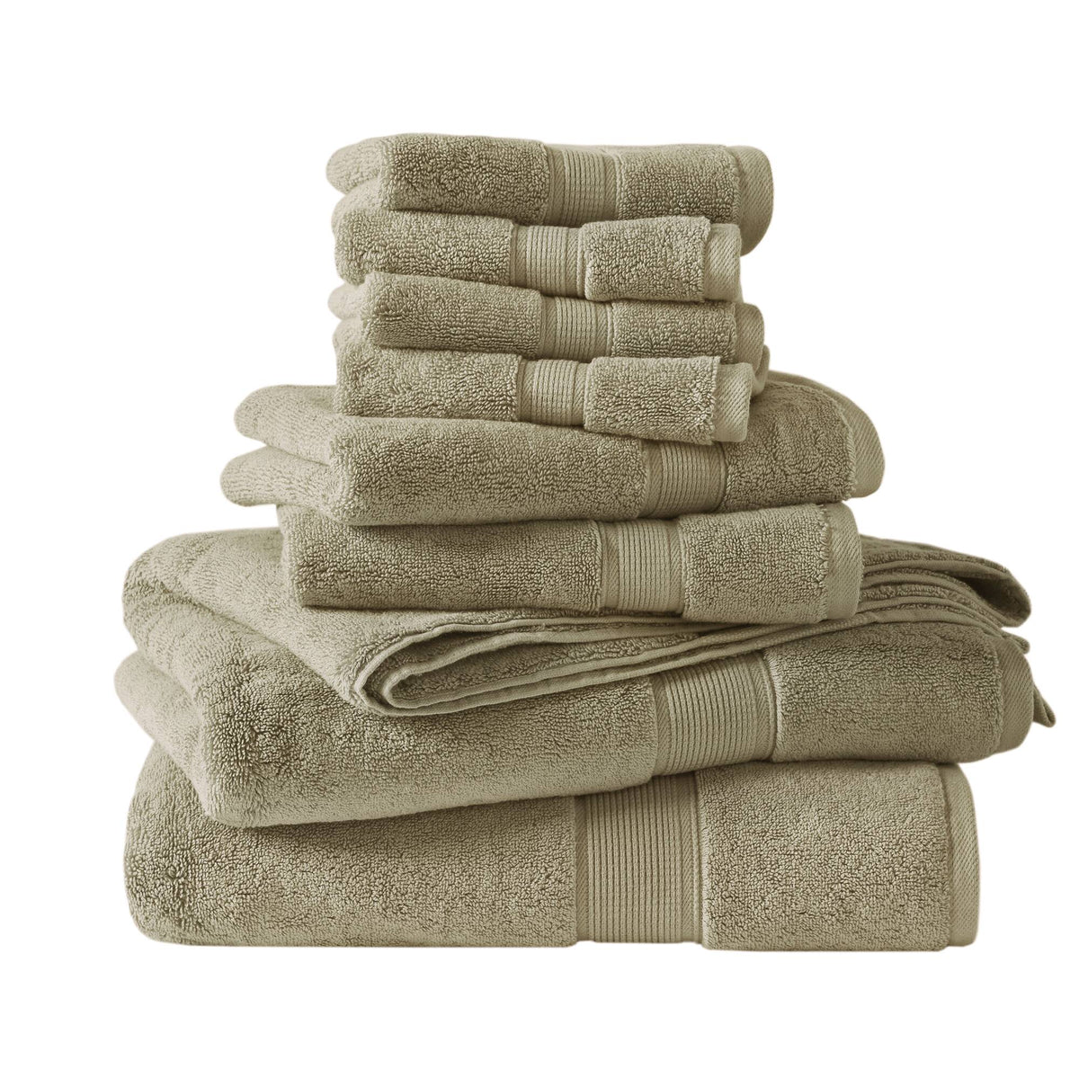 800GSM 100% Cotton 8 Piece Towel Set - Beige