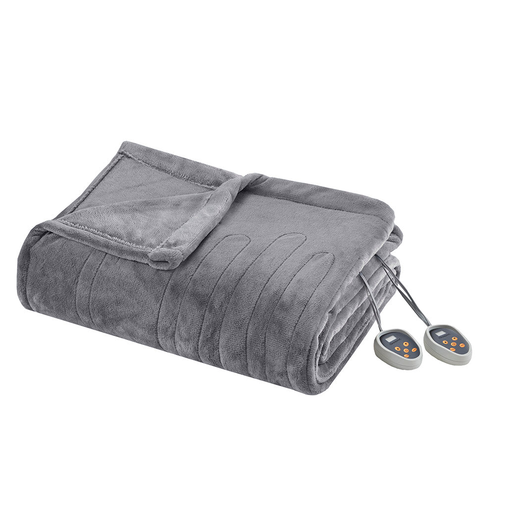 Plush Heated Blanket - Grey