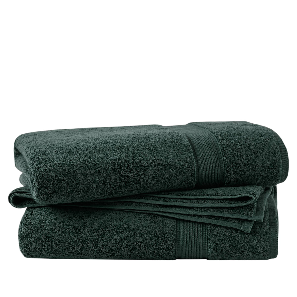 800GSM 100% Cotton Bath Sheet 2 Piece Set - Dark Green