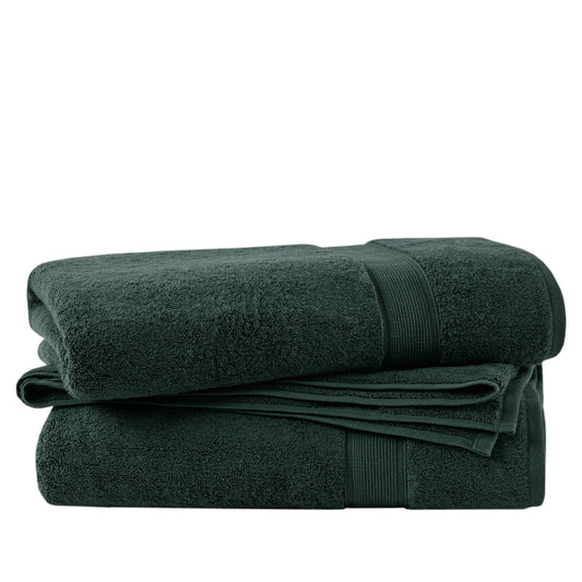 800GSM 100% Cotton Bath Sheet 2 Piece Set - Dark Green