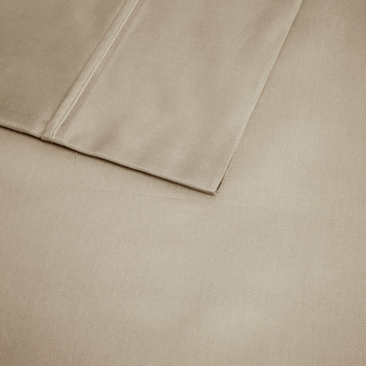 600 Thread Count Cooling Cotton Blend 4 PC Sheet Set - Khaki