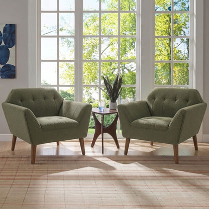 Newport Wide Mid-Century Modern Lounge Chair Set of 2 - Green