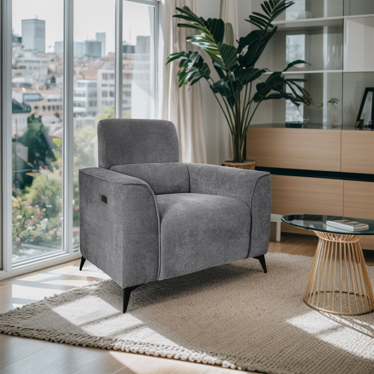 Madison Power Recliner - Dark Grey