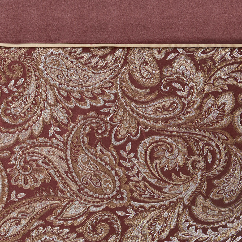 Aubrey Jacquard Shower Curtain - Burgundy