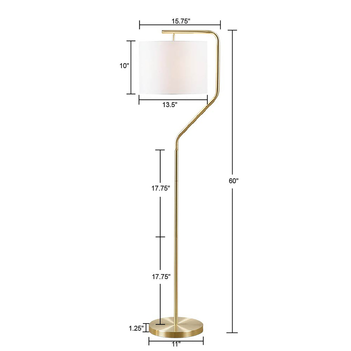 Aster Angular Arched Metal Floor Lamp - Gold