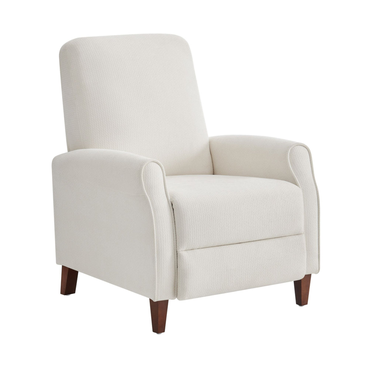 Marena Upholstered Manual Push Back Recliner - Cream