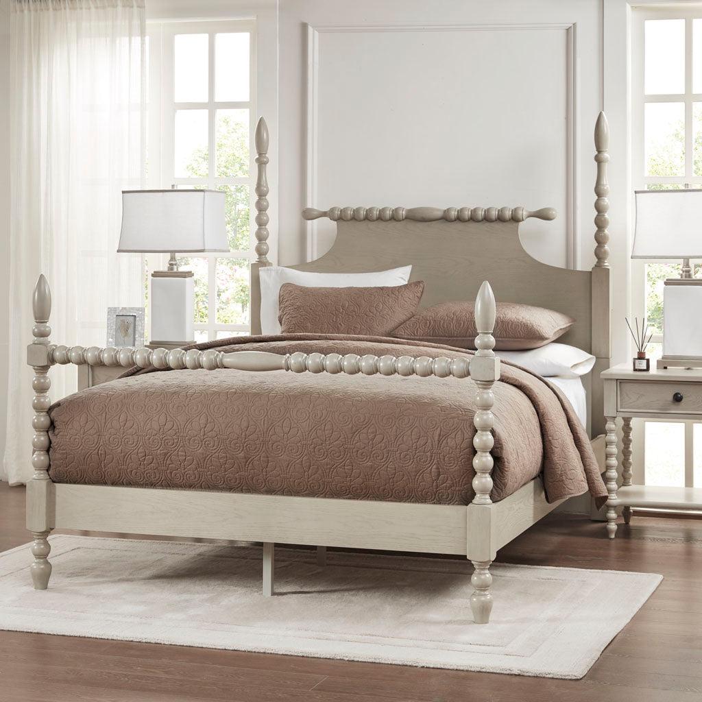 Beckett Turned Wood Spindle Bed - Antique Cream