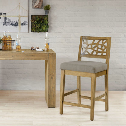 Crackle Counter Stool - Light Grey