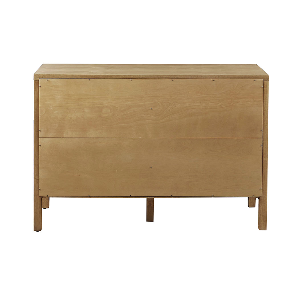 Paige Geometric 2-Door Storage Cabinet with Adjustable Shelves - Natural
