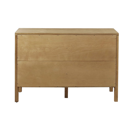 Paige Geometric 2-Door Storage Cabinet with Adjustable Shelves - Natural