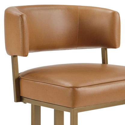 August Upholstered Counter Stool - Brown