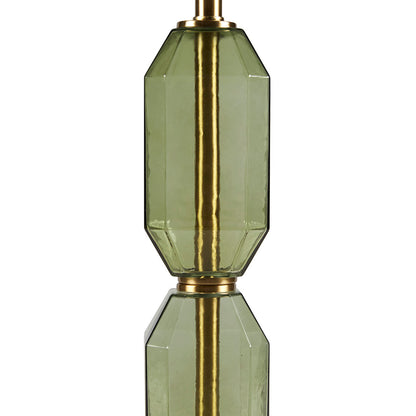 Zirconia Faceted Glass Table Lamp - Green