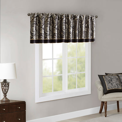 Aubrey Jacquard Window Valance - Black