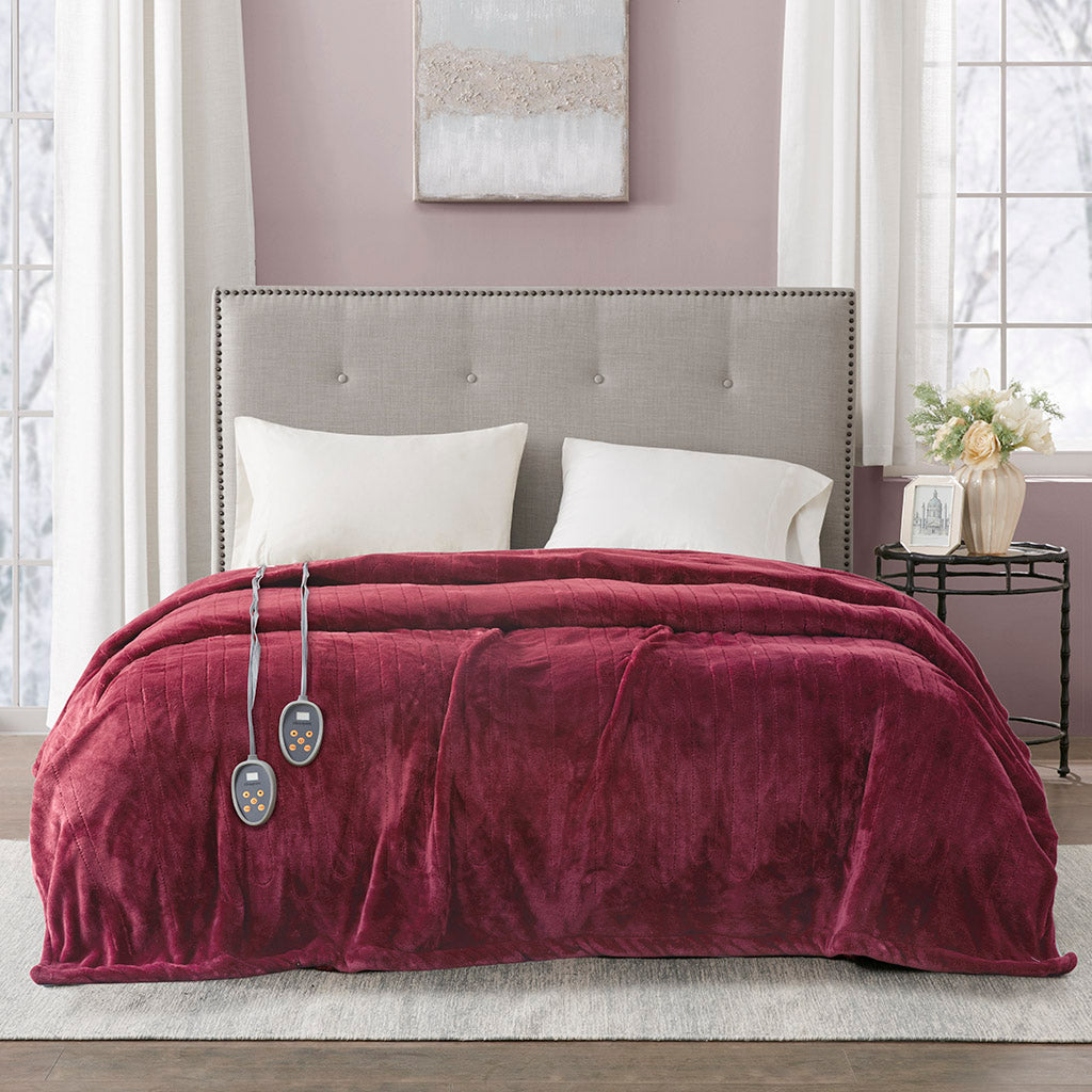 Plush Heated Blanket - Red