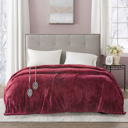 Plush Heated Blanket - Red