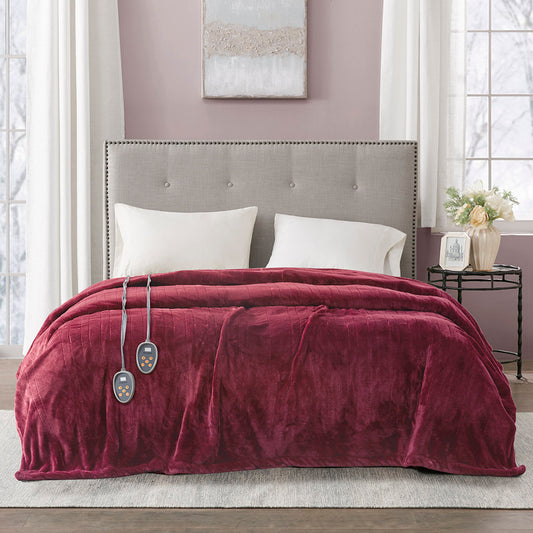Plush Heated Blanket - Red