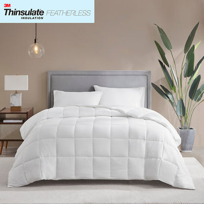 Medium Warmth Cotton Down Alternative Featherless Comforter - White