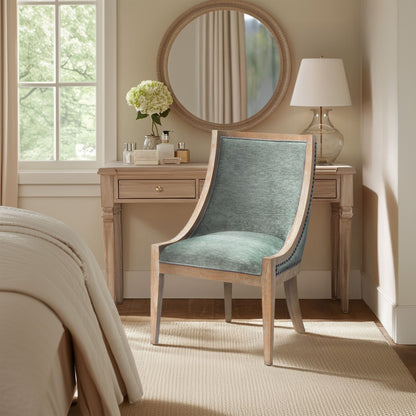 Elmcrest Upholstered Dining Chair with Nailhead Trim - Soft Green