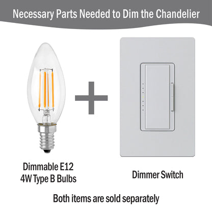 Presidio 5-Light Dimmable Chandelier with Drum-shaped Fabric Shade & Adjustable Height - Silver/White
