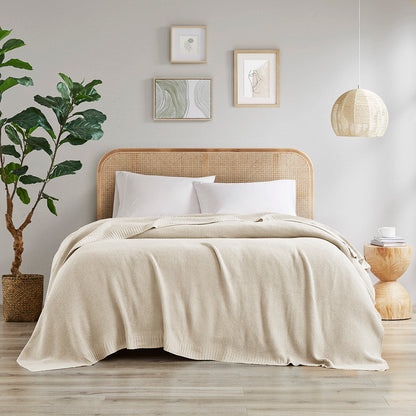 Bree Knit Blanket - Ivory