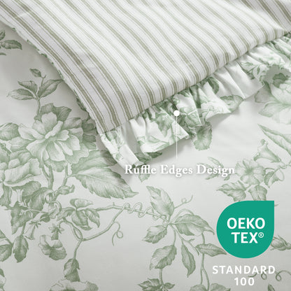 Adele Comforter Set with Decorative Pillows - Green