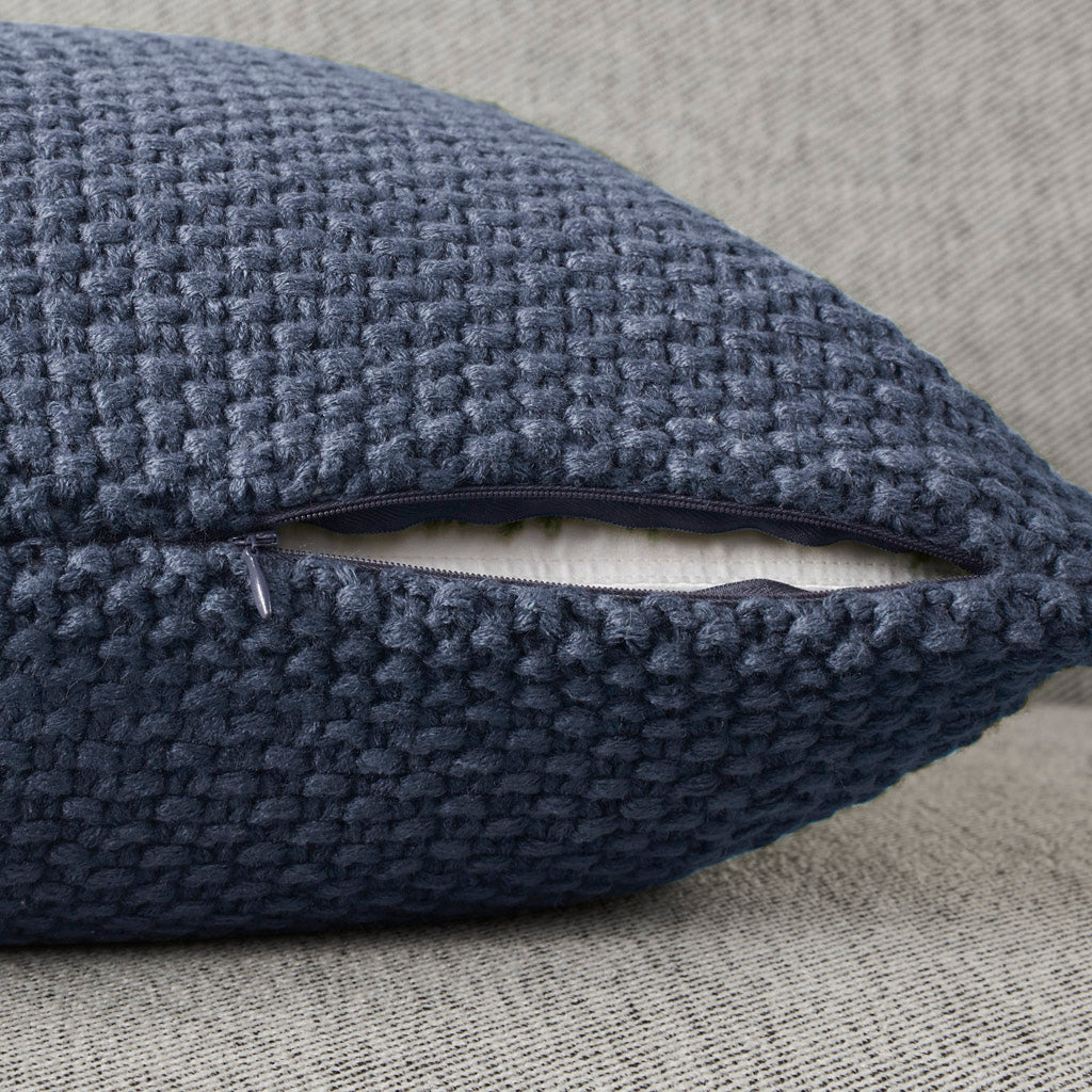 Bree Knit Square Pillow Cover - Indigo