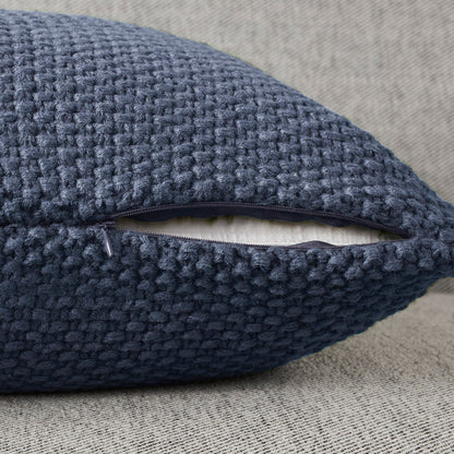 Bree Knit Square Pillow Cover - Indigo