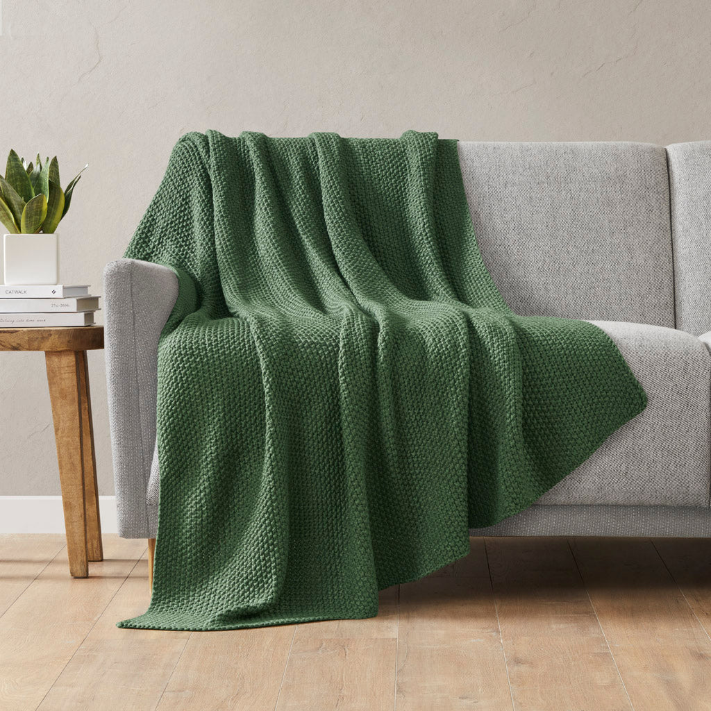 Bree Knit Throw - Green