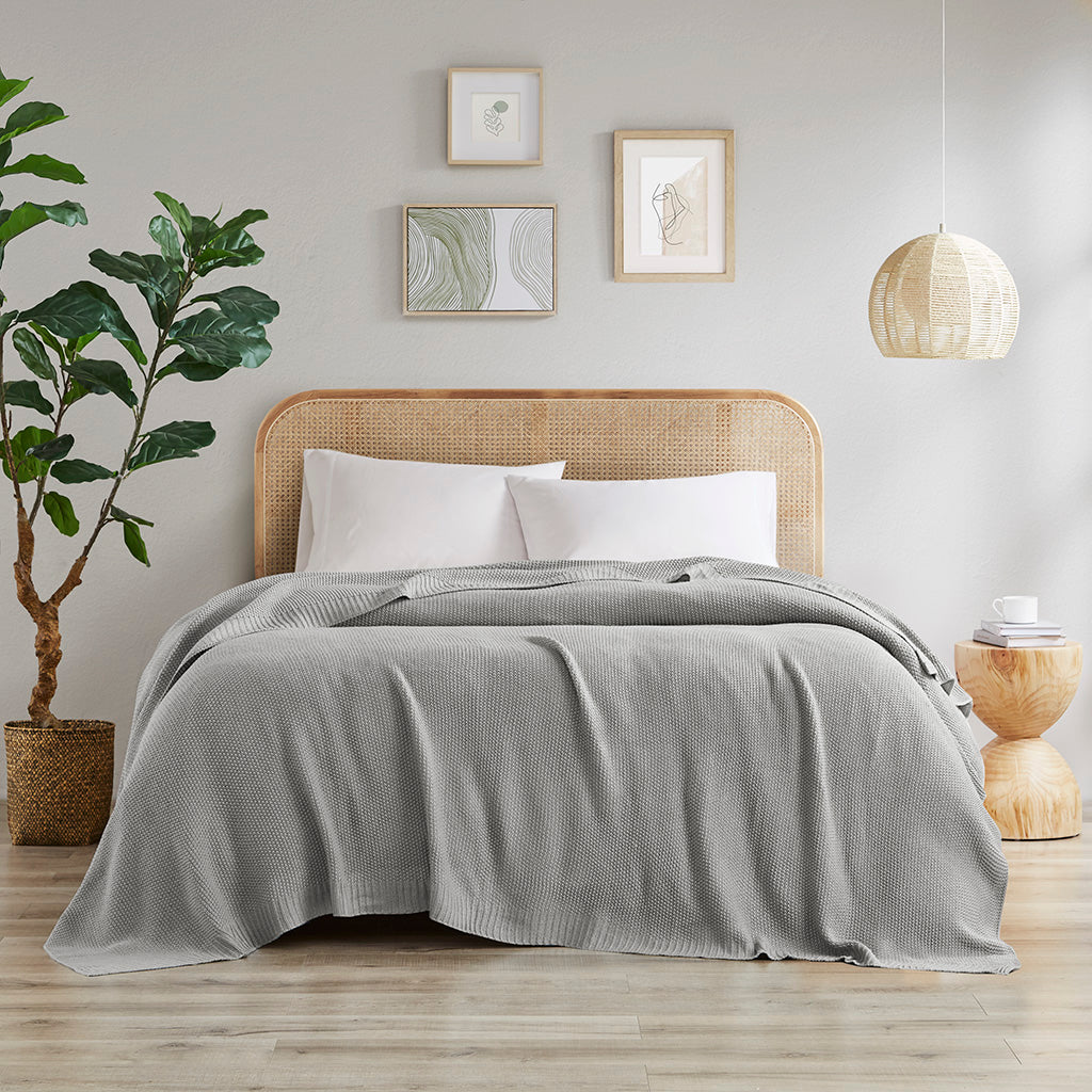 Bree Knit Blanket - Grey