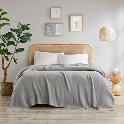 Bree Knit Blanket - Grey
