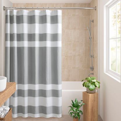 Spa Waffle Shower Curtain with 3M Treatment - Grey