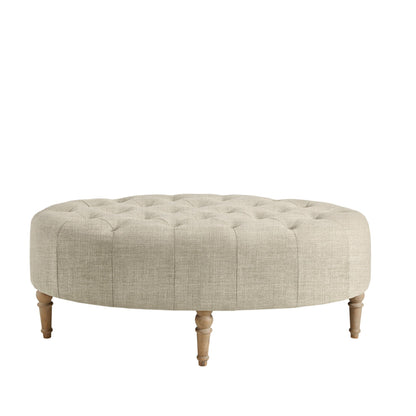 Clara Accent Ottoman - Linen