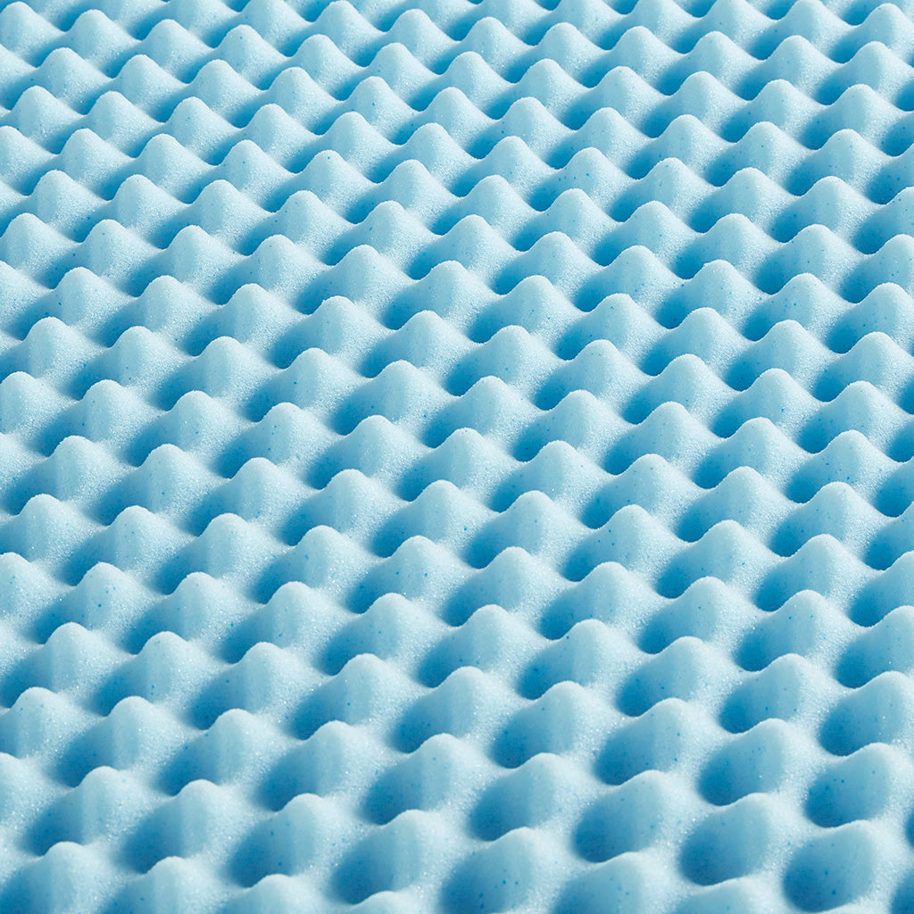 1.5" Gel Memory Foam All Season Reversible Cooling Mattress Topper - Blue