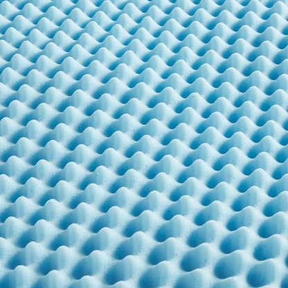 1.5" Gel Memory Foam All Season Reversible Cooling Mattress Topper - Blue