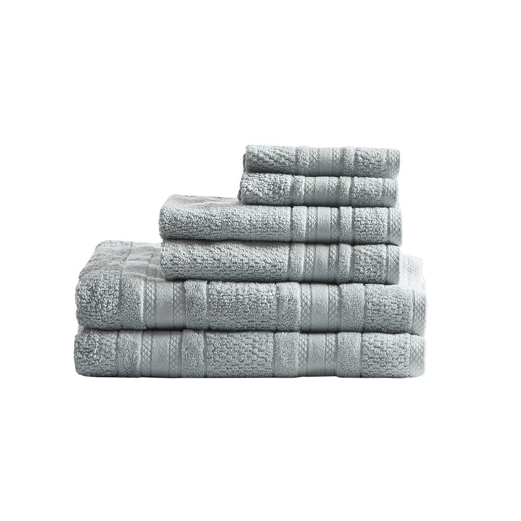 Adrien Super Soft Cotton Quick Dry Bath Towel 6 Piece Set - Silver