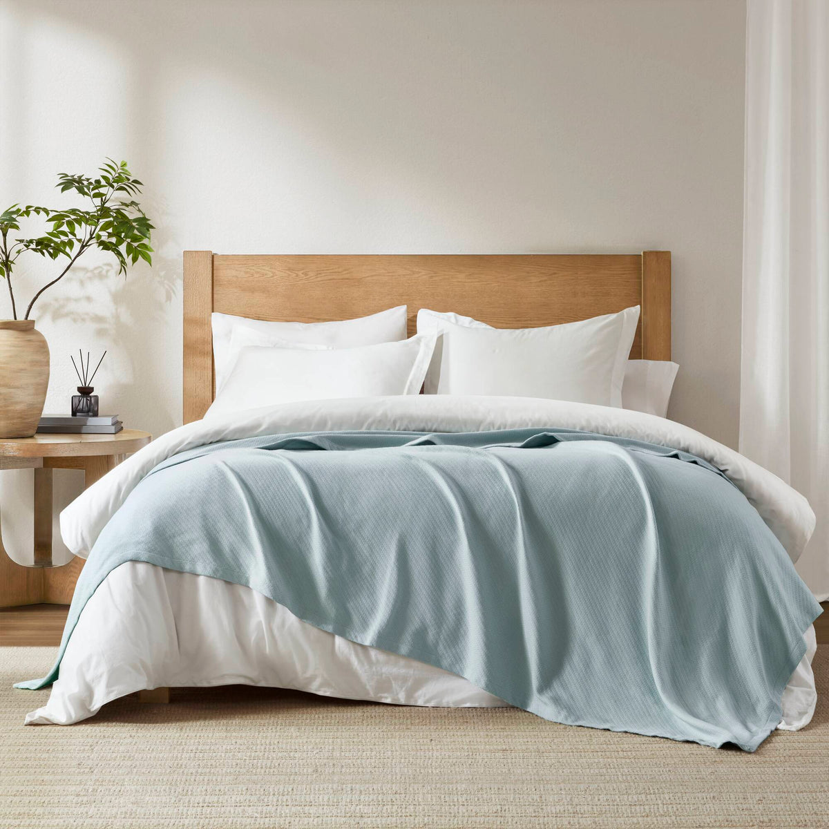 Liquid Cotton Blanket - Blue